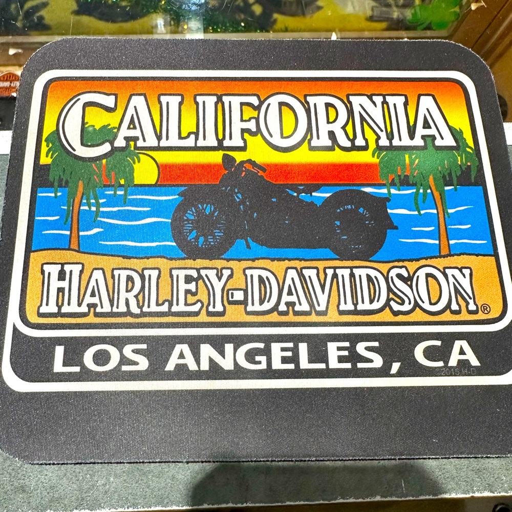 California Harley-Davidson mousepad mat computer sunset motorcycle biker decor